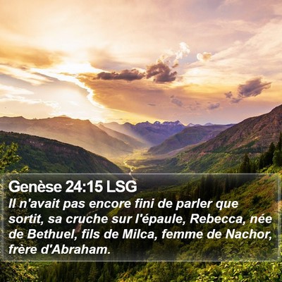 Genèse 24:15 LSG Bible Verse Image