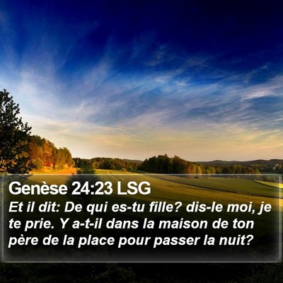 Genèse 24:23 LSG Bible Verse Image