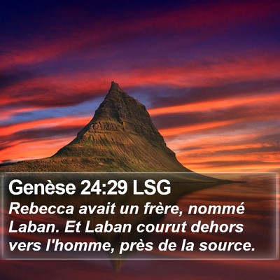 Genèse 24:29 LSG Bible Verse Image