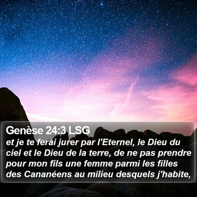 Genèse 24:3 LSG Bible Verse Image