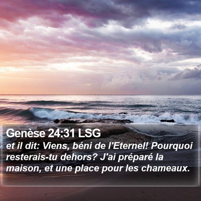 Genèse 24:31 LSG Bible Verse Image
