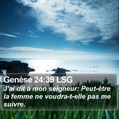Genèse 24:39 LSG Bible Verse Image