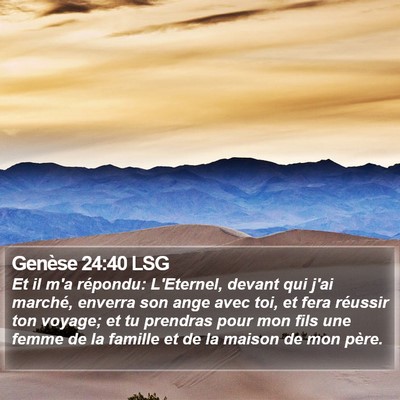 Genèse 24:40 LSG Bible Verse Image
