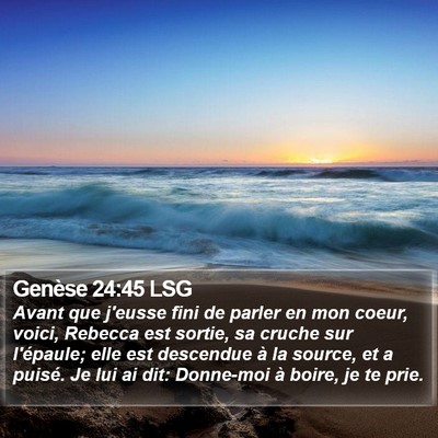 Genèse 24:45 LSG Bible Verse Image