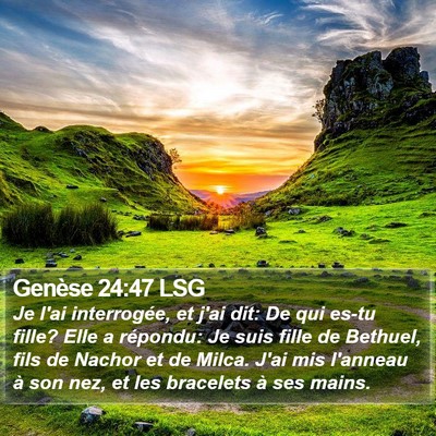 Genèse 24:47 LSG Bible Verse Image