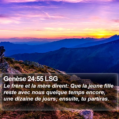 Genèse 24:55 LSG Bible Verse Image