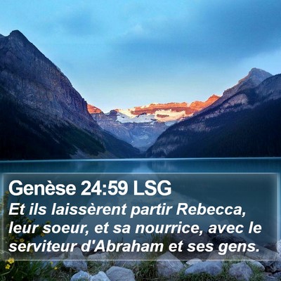 Genèse 24:59 LSG Bible Verse Image