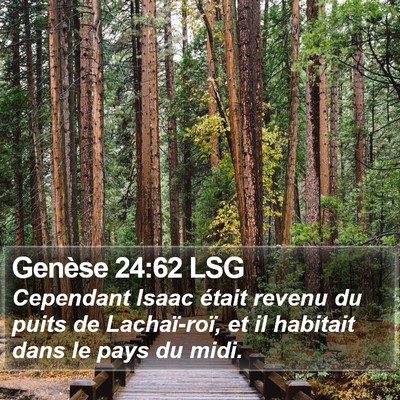 Genèse 24:62 LSG Bible Verse Image