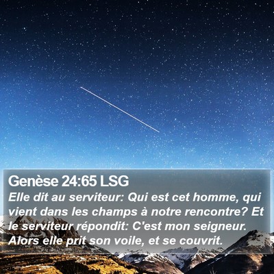 Genèse 24:65 LSG Bible Verse Image