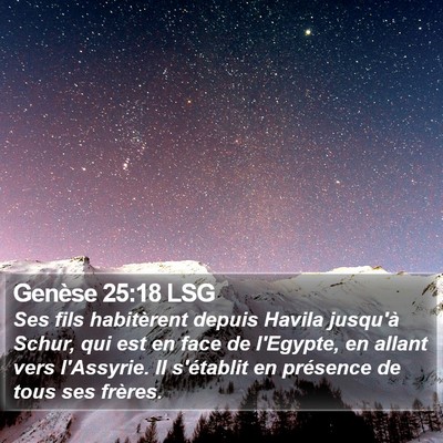 Genèse 25:18 LSG Bible Verse Image