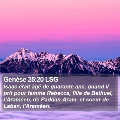 Genèse 25:20 LSG Bible Verse Image