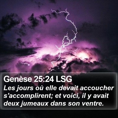 Genèse 25:24 LSG Bible Verse Image