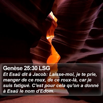 Genèse 25:30 LSG Bible Verse Image