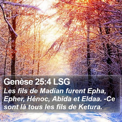Genèse 25:4 LSG Bible Verse Image