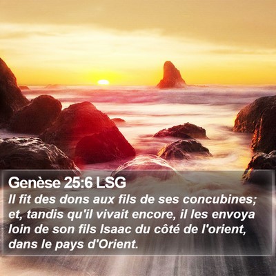 Genèse 25:6 LSG Bible Verse Image
