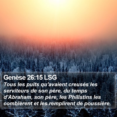 Genèse 26:15 LSG Bible Verse Image