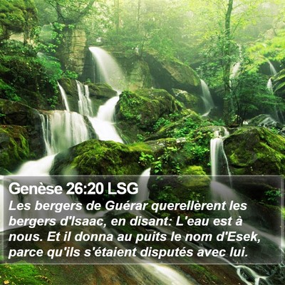 Genèse 26:20 LSG Bible Verse Image
