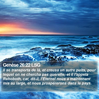 Genèse 26:22 LSG Bible Verse Image