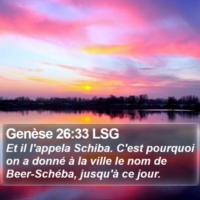 Genèse 26:33 LSG Bible Verse Image