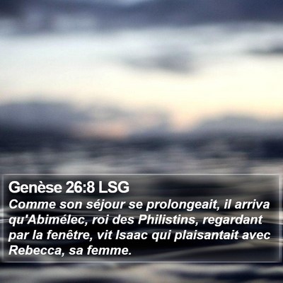 Genèse 26:8 LSG Bible Verse Image