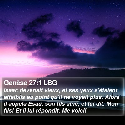Genèse 27:1 LSG Bible Verse Image