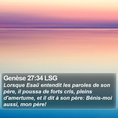 Genèse 27:34 LSG Bible Verse Image