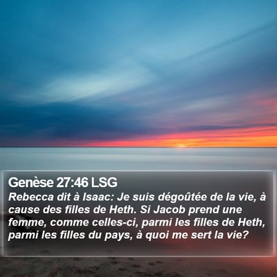 Genèse 27:46 LSG Bible Verse Image