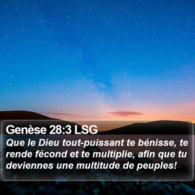 Genèse 28:3 LSG Bible Verse Image