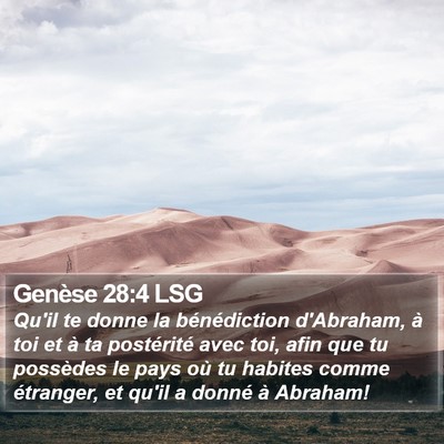 Genèse 28:4 LSG Bible Verse Image
