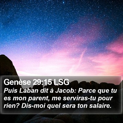 Genèse 29:15 LSG Bible Verse Image