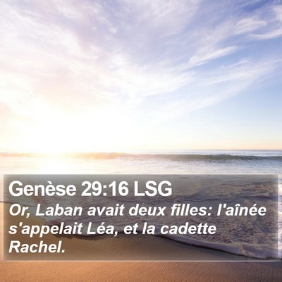 Genèse 29:16 LSG Bible Verse Image