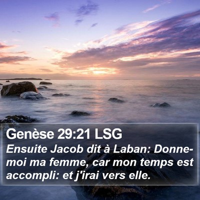 Genèse 29:21 LSG Bible Verse Image