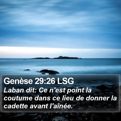 Genèse 29:26 LSG Bible Verse Image