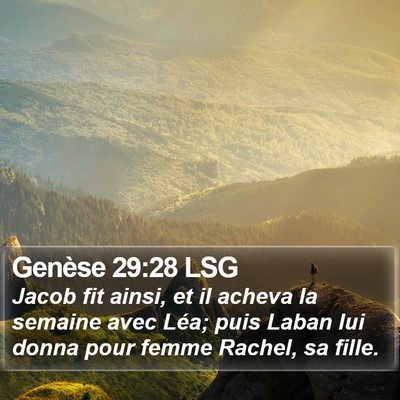 Genèse 29:28 LSG Bible Verse Image