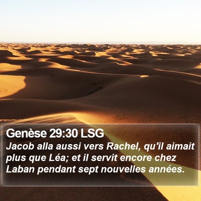 Genèse 29:30 LSG Bible Verse Image