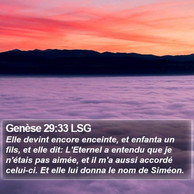 Genèse 29:33 LSG Bible Verse Image