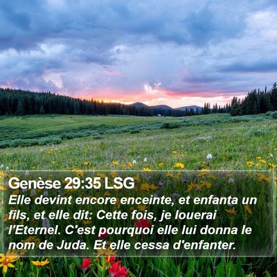 Genèse 29:35 LSG Bible Verse Image