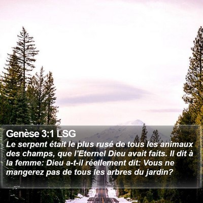 Genèse 3:1 LSG Bible Verse Image