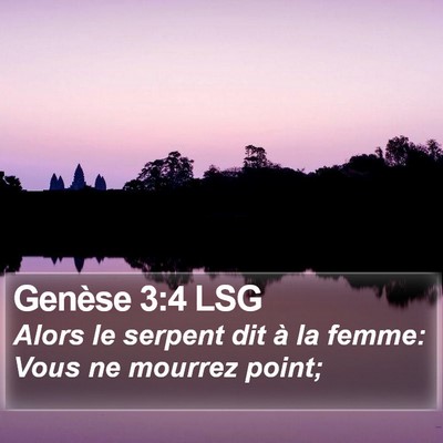 Genèse 3:4 LSG Bible Verse Image