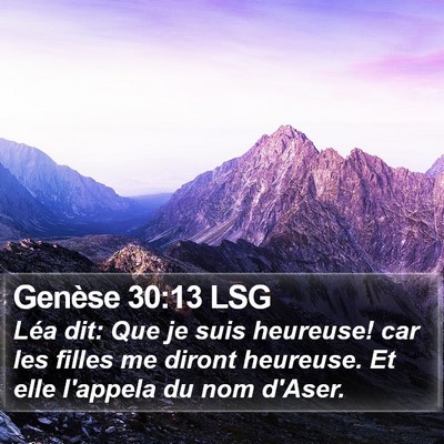 Genèse 30:13 LSG Bible Verse Image