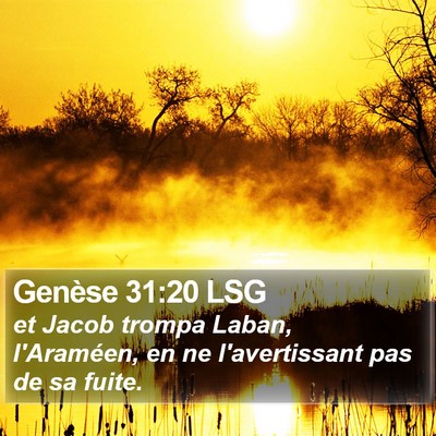 Genèse 31:20 LSG Bible Verse Image