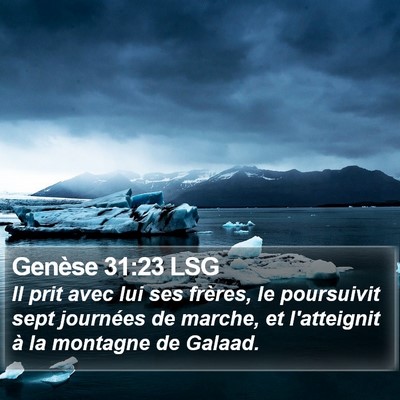 Genèse 31:23 LSG Bible Verse Image