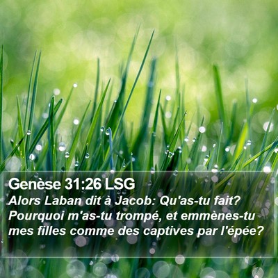 Genèse 31:26 LSG Bible Verse Image