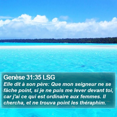 Genèse 31:35 LSG Bible Verse Image