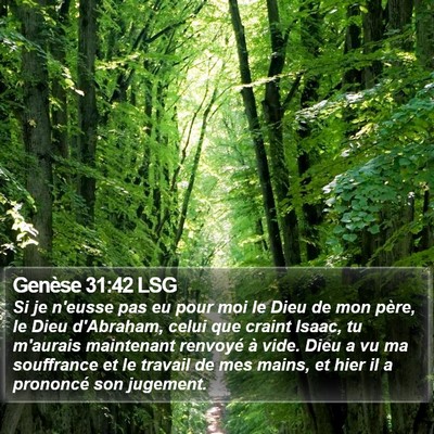 Genèse 31:42 LSG Bible Verse Image