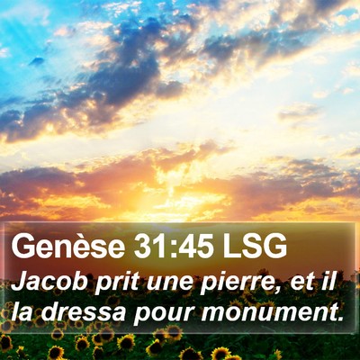 Genèse 31:45 LSG Bible Verse Image