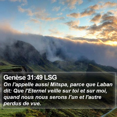 Genèse 31:49 LSG Bible Verse Image