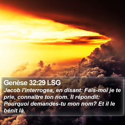 Genèse 32:29 LSG Bible Verse Image