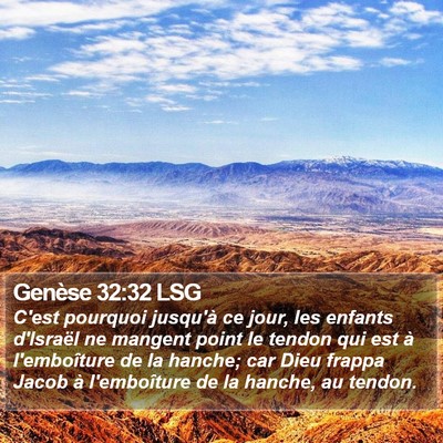 Genèse 32:32 LSG Bible Verse Image