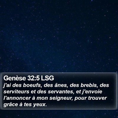 Genèse 32:5 LSG Bible Verse Image